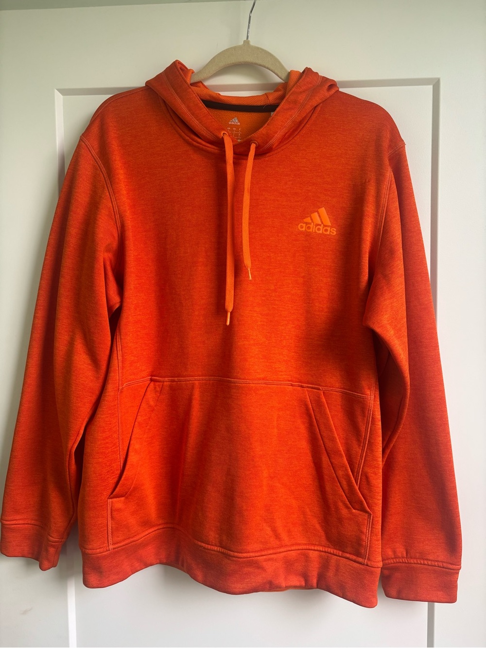 adidas Men's Bright Orange Crewneck Hoodie